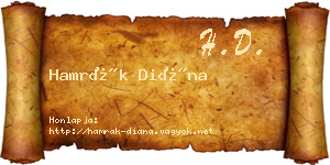 Hamrák Diána névjegykártya